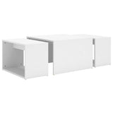 NNEVL 3 Piece Nesting Coffee Table Set White 60x60x38 cm Chipboard