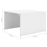 NNEVL 3 Piece Nesting Coffee Table Set White 60x60x38 cm Chipboard