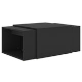 NNEVL 3 Piece Nesting Coffee Table Set Black 60x60x38 cm Chipboard