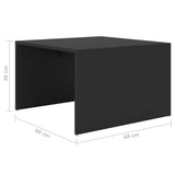 NNEVL 3 Piece Nesting Coffee Table Set Black 60x60x38 cm Chipboard