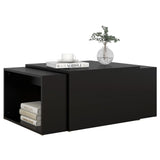 NNEVL 3 Piece Nesting Coffee Table Set Grey 60x60x38 cm Chipboard