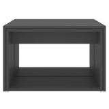 NNEVL 3 Piece Nesting Coffee Table Set Grey 60x60x38 cm Chipboard