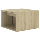 NNEVL 3 Piece Nesting Coffee Table Set Sonoma Oak 60x60x38 cm