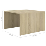 NNEVL 3 Piece Nesting Coffee Table Set Sonoma Oak 60x60x38 cm