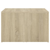 NNEVL 3 Piece Nesting Coffee Table Set White & Sonoma Oak 60x60x38 cm