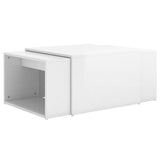 NNEVL 3 Piece Nesting Coffee Table Set High Gloss White 60x60x38 cm