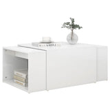 NNEVL 3 Piece Nesting Coffee Table Set High Gloss White 60x60x38 cm