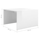 NNEVL 3 Piece Nesting Coffee Table Set High Gloss White 60x60x38 cm