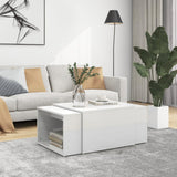 NNEVL 3 Piece Nesting Coffee Table Set High Gloss White 60x60x38 cm
