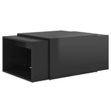 NNEVL 3 Piece Nesting Coffee Table Set High Gloss Black 60x60x38 cm