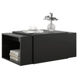 NNEVL 3 Piece Nesting Coffee Table Set High Gloss Black 60x60x38 cm