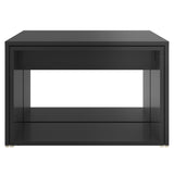 NNEVL 3 Piece Nesting Coffee Table Set High Gloss Black 60x60x38 cm