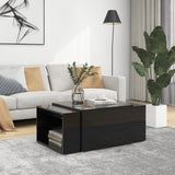 NNEVL 3 Piece Nesting Coffee Table Set High Gloss Black 60x60x38 cm