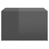 NNEVL 3 Piece Nesting Coffee Table Set High Gloss Grey 60x60x38 cm