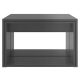 NNEVL 3 Piece Nesting Coffee Table Set High Gloss Grey 60x60x38 cm