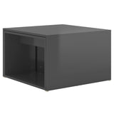 NNEVL 3 Piece Nesting Coffee Table Set High Gloss Grey 60x60x38 cm