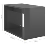 NNEVL 3 Piece Nesting Coffee Table Set High Gloss Grey 60x60x38 cm