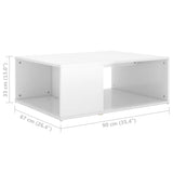 NNEVL Coffee Table High Gloss White 90x67x33 cm Chipboard