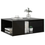 NNEVL Coffee Table High Gloss Black 90x67x33 cm Chipboard