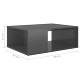 NNEVL Coffee Table High Gloss Grey 90x67x33 cm Chipboard
