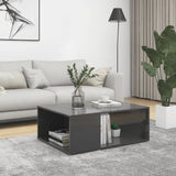 NNEVL Coffee Table High Gloss Grey 90x67x33 cm Chipboard