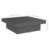 NNEVL Coffee Table Grey 90x90x28 cm Chipboard
