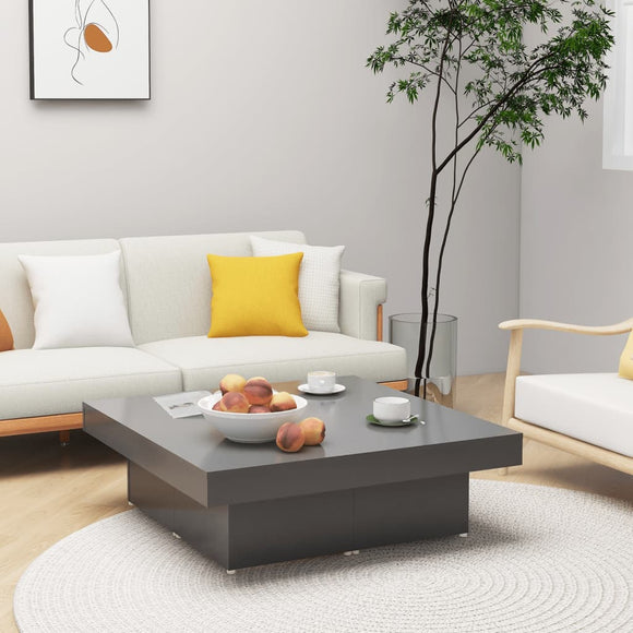 NNEVL Coffee Table Grey 90x90x28 cm Chipboard