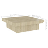 NNEVL Coffee Table Sonoma Oak 90x90x28 cm Chipboard