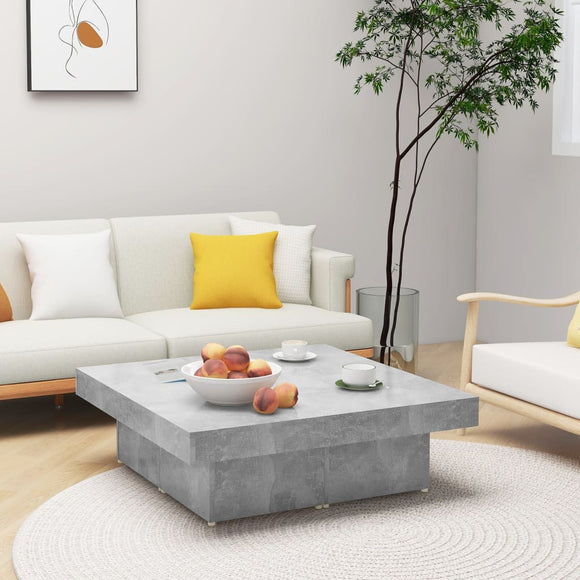 NNEVL Coffee Table Concrete Grey 90x90x28 cm Chipboard