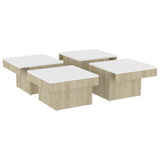NNEVL Coffee Table White and Sonoma Oak 90x90x28 cm Chipboard