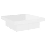 NNEVL Coffee Table High Gloss White 90x90x28 cm Chipboard