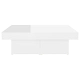 NNEVL Coffee Table High Gloss White 90x90x28 cm Chipboard