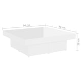 NNEVL Coffee Table High Gloss White 90x90x28 cm Chipboard