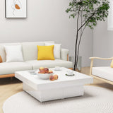 NNEVL Coffee Table High Gloss White 90x90x28 cm Chipboard