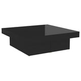 NNEVL Coffee Table High Gloss Black 90x90x28 cm Chipboard