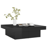 NNEVL Coffee Table High Gloss Black 90x90x28 cm Chipboard