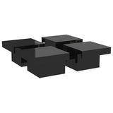 NNEVL Coffee Table High Gloss Black 90x90x28 cm Chipboard