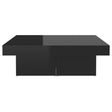 NNEVL Coffee Table High Gloss Black 90x90x28 cm Chipboard