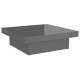 NNEVL Coffee Table High Gloss Grey 90x90x28 cm Chipboard