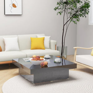NNEVL Coffee Table High Gloss Grey 90x90x28 cm Chipboard