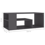 NNEVL Coffee Table Grey 100x50x40 cm Chipboard