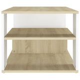 NNEVL Coffee Table White and Sonoma Oak 100x50x40 cm Chipboard