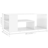 NNEVL Coffee Table High Gloss White 100x50x40 cm Chipboard