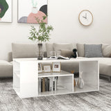 NNEVL Coffee Table High Gloss White 100x50x40 cm Chipboard