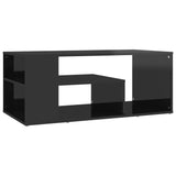 NNEVL Coffee Table High Gloss Black 100x50x40 cm Chipboard