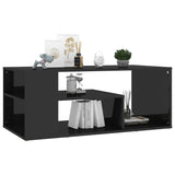 NNEVL Coffee Table High Gloss Black 100x50x40 cm Chipboard