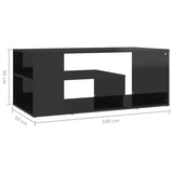 NNEVL Coffee Table High Gloss Black 100x50x40 cm Chipboard