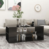 NNEVL Coffee Table High Gloss Black 100x50x40 cm Chipboard