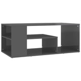 NNEVL Coffee Table High Gloss Grey 100x50x40 cm Chipboard