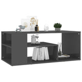 NNEVL Coffee Table High Gloss Grey 100x50x40 cm Chipboard